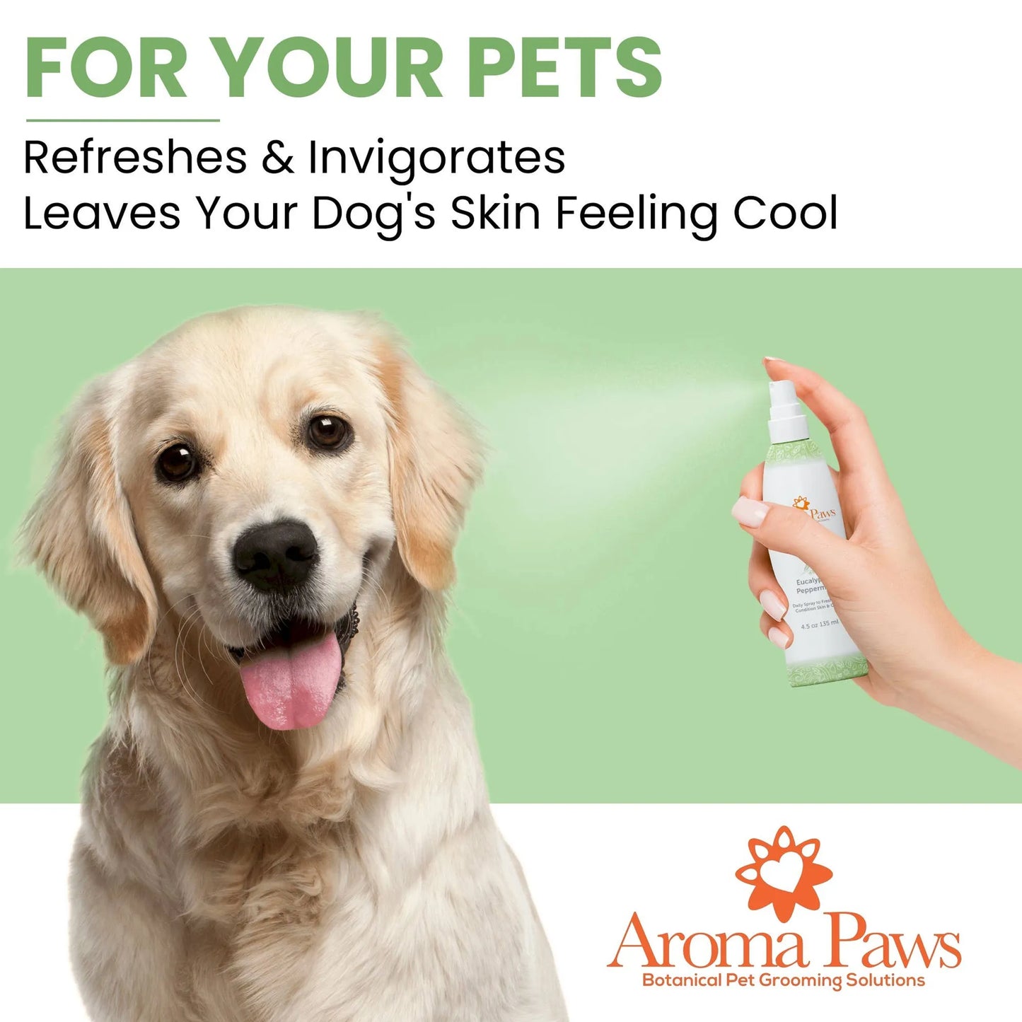 3. Eucalyptus Peppermint, 4.5 Oz. Dog Coat Spray
