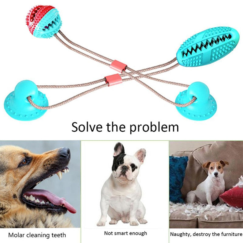 Multifunction Pet Molar Bite Toy Interactive Fun Pet Leakage Food Toys