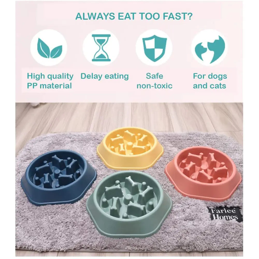 Slow Feeder Bone Pet Bowl